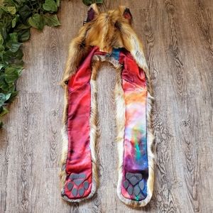 Spirit Hoods Black Milk Hat Red Fox Galaxy Faux Fur Festival Boho Indie